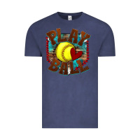 Vintage Denim play ball softball Vintage Tee - texasbilliewilder