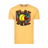 Vintage Mustard play ball softball Vintage Tee - texasbilliewilder
