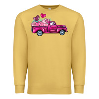 Antique Gold valentine's day pink truck Premium Sweatshirt - BarkalooDesign
