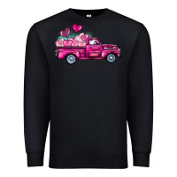 Black valentine's day pink truck Premium Sweatshirt - BarkalooDesign