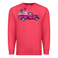 Valentine's Day Pink Truck Premium Sweatshirt | Teevron
