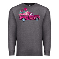Charcoal Heather valentine's day pink truck Premium Sweatshirt - BarkalooDesign