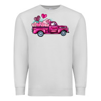Dove Grey valentine's day pink truck Premium Sweatshirt - BarkalooDesign