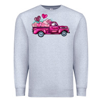 Heather Grey valentine's day pink truck Premium Sweatshirt - BarkalooDesign