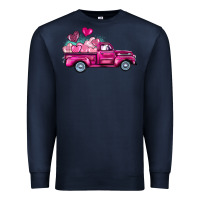 Navy valentine's day pink truck Premium Sweatshirt - BarkalooDesign