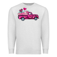 Oatmeal Heather valentine's day pink truck Premium Sweatshirt - BarkalooDesign