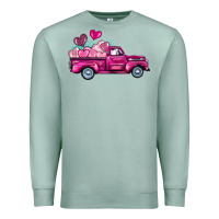 Seafoam valentine's day pink truck Premium Sweatshirt - BarkalooDesign