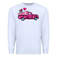 White valentine's day pink truck Premium Sweatshirt - BarkalooDesign