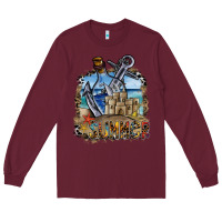Burgundy summer Long Sleeve Tee - SublimationCraftShop