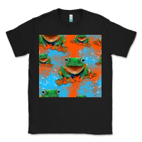 Black funny frogs seamless pattern Classic Tee - HRA Design Shop