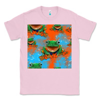 Bubblegum Pink funny frogs seamless pattern Classic Tee - HRA Design Shop