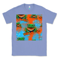 Colony Blue funny frogs seamless pattern Classic Tee - HRA Design Shop