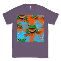 Lavender funny frogs seamless pattern Classic Tee - HRA Design Shop