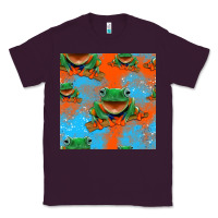 Plum funny frogs seamless pattern Classic Tee - HRA Design Shop