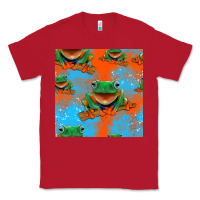 Red funny frogs seamless pattern Classic Tee - HRA Design Shop