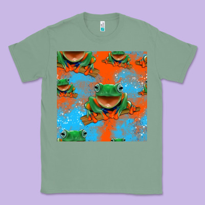 Funny Frogs Seamless Pattern Classic Tee Designed By Hra Design Shop