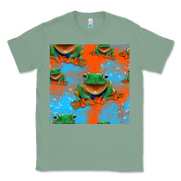 Sage funny frogs seamless pattern Classic Tee - HRA Design Shop