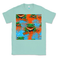 Seafoam funny frogs seamless pattern Classic Tee - HRA Design Shop