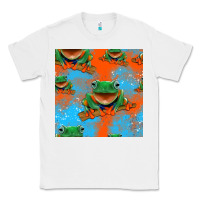 White funny frogs seamless pattern Classic Tee - HRA Design Shop