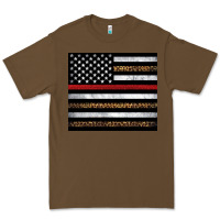 Cacao thin red line American flag leopard Premium Tee - Artiststas