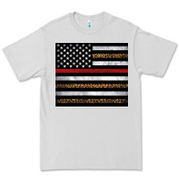 Dove Grey thin red line American flag leopard Premium Tee - Artiststas
