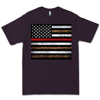 Plum thin red line American flag leopard Premium Tee - Artiststas
