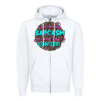 White throwing sarcasm around like confetti Zipper Hoodie - AdoDesignShop