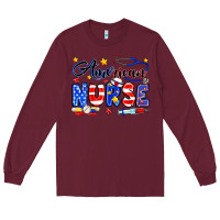 Burgundy American Nurse Long Sleeve Tee - Neo Western