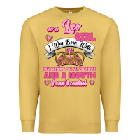 Antique Gold As A Leo Girl I Was Born With My Heart On My Sleeve And A Mouth Premium Sweatshirt - Jasminsmagicworld