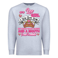 Heather Grey As A Leo Girl I Was Born With My Heart On My Sleeve And A Mouth Premium Sweatshirt - Jasminsmagicworld