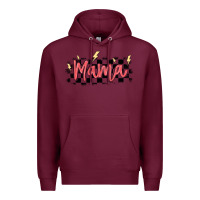 Burgundy checkered mama Premium Hoodie - MaliasSmallBusiness