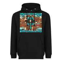 Black gemstone and cross with cowhide Heavyweight Hoodie - Artiststas