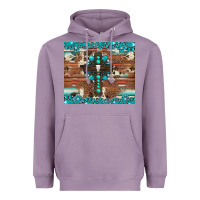 Lavender gemstone and cross with cowhide Heavyweight Hoodie - Artiststas