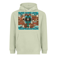 Matcha gemstone and cross with cowhide Heavyweight Hoodie - Artiststas