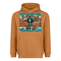 Meerkat gemstone and cross with cowhide Heavyweight Hoodie - Artiststas