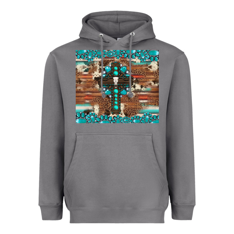Gemstone And Cross With Cowhide Heavyweight Hoodie by Artiststas | Teevron