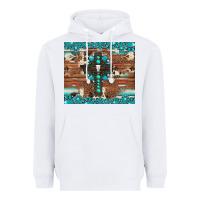 White gemstone and cross with cowhide Heavyweight Hoodie - Artiststas