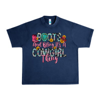 Navy boots and bling it s a cowgirl thing Urban Heavy Tee - Zillion Design Studio