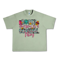 Oil Green boots and bling it s a cowgirl thing Urban Heavy Tee - Zillion Design Studio