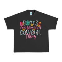 Pigment Black boots and bling it s a cowgirl thing Urban Heavy Tee - Zillion Design Studio