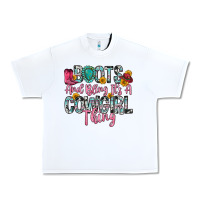 White boots and bling it s a cowgirl thing Urban Heavy Tee - Zillion Design Studio