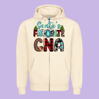 Santas Favorite Cna Zipper Hoodie Designed By Jahusdesignshop