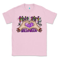 Bubblegum Pink this girl loves halloween Classic Tee - CowhideDigitalArt