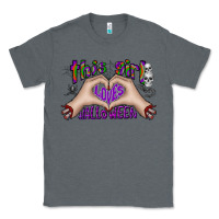 Charcoal Heather this girl loves halloween Classic Tee - CowhideDigitalArt