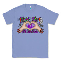 Colony Blue this girl loves halloween Classic Tee - CowhideDigitalArt