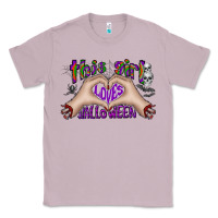 Lilac this girl loves halloween Classic Tee - CowhideDigitalArt
