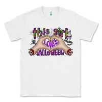 White this girl loves halloween Classic Tee - CowhideDigitalArt