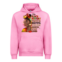 Fuchsia Pink i am black history Urban Hoodie - LillyAllenDesigns