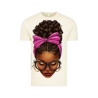 Vintage Arctic afro messy bun pink leopard bow Vintage Tee - texasbilliewilder