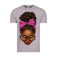 Vintage Zinc afro messy bun pink leopard bow Vintage Tee - texasbilliewilder
